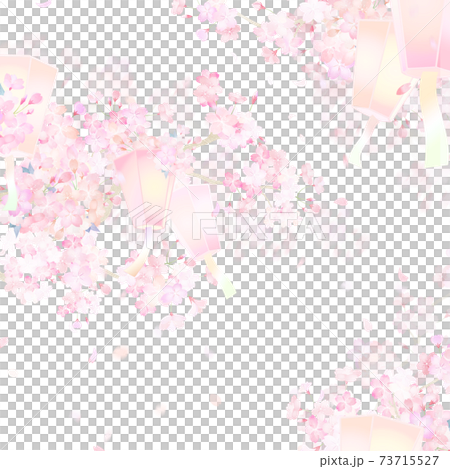 桜と提灯の背景 - 複数のバリエーションがあります 桜と提灯の背景 - 複数のバリエーションがあります 73715527