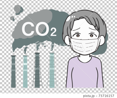 Factory exhaust gas CO2 mask elderly woman Factory exhaust gas CO2 mask elderly woman 73716157