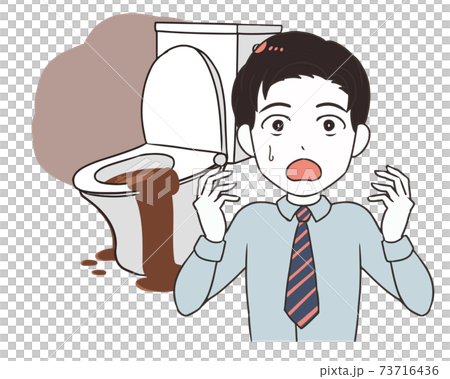 オフィスのトイレが壊れる 男性のイラスト素材