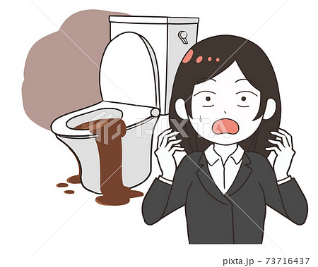 オフィスのトイレが壊れる 女性 ギャグ調 オフィスのトイレが壊れる 女性 ギャグ調 73716437
