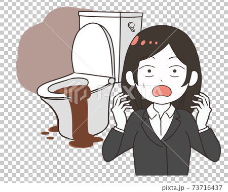 オフィスのトイレが壊れる 女性 ギャグ調 オフィスのトイレが壊れる 女性 ギャグ調 73716437