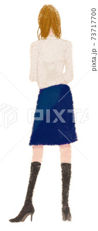 女性の後ろ姿のイラスト素材