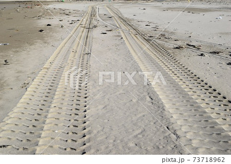 砂浜のわだち 73718962