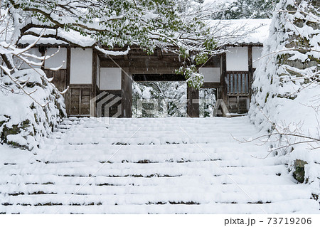 雪の秋月城跡_福岡県朝倉市 73719206