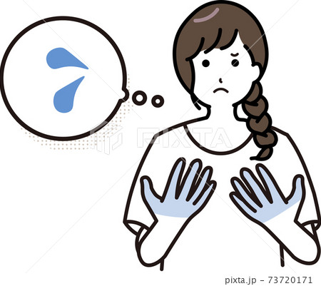手汗をかく女性 73720171