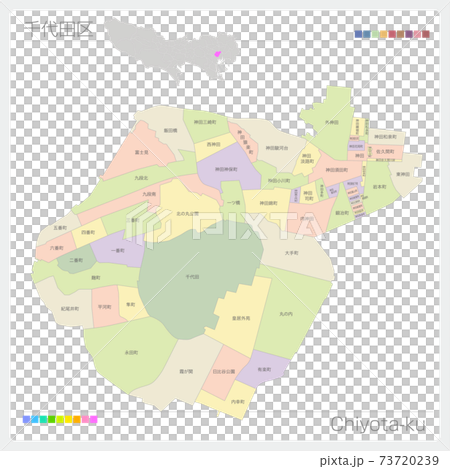 Chiyoda-ku, Chiyota-ku, color coding (Tokyo) 73720239