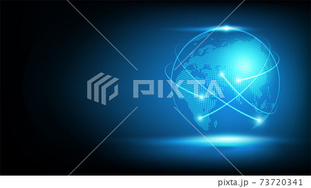 Futuristic globe digital transformation abstract technology with blue background Futuristic globe digital transformation abstract technology with blue background 73720341