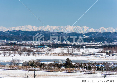 河北潟の雪景色 73720564