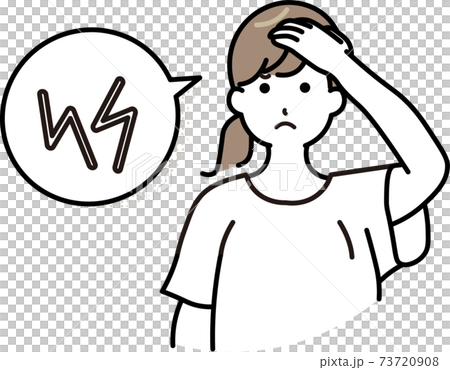 頭が痛い女性 頭が痛い女性 73720908