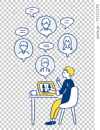 リモートワークのイラスト 73721370