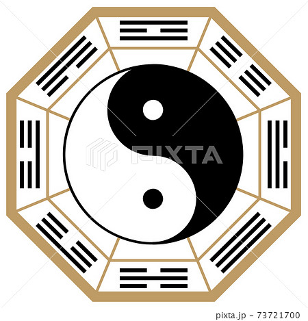 太極図 太陰太極図 八卦図 時計回り イラスト ベクター 太極図 太陰太極図 八卦図 時計回り イラスト ベクター 73721700