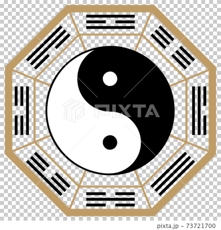 太極図 太陰太極図 八卦図 時計回り イラスト ベクター 太極図 太陰太極図 八卦図 時計回り イラスト ベクター 73721700