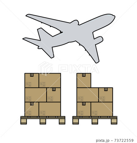 Boxes On Pallet Under Airplane 73722559