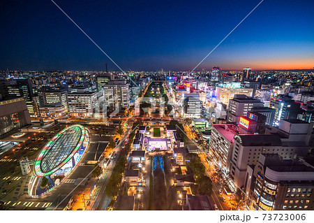 《愛知県》名古屋都市夜景・栄の街並み 73723006