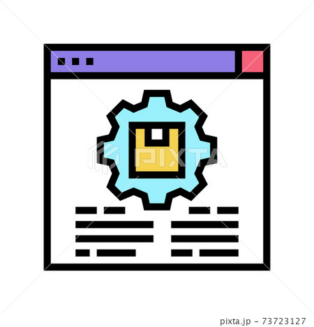 working process review color icon vector illustration 73723127