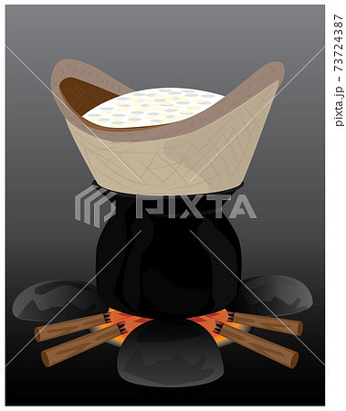 steamer on stove vector design 73724387