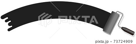 ペンキ インクローラー ベクター背景イラスト アーチ型長 文字スペース 黒のイラスト素材
