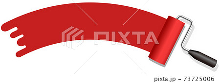 ペンキ インクローラー ベクター背景イラスト アーチ型 文字スペース 赤のイラスト素材