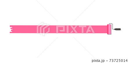 ペンキ インクローラー ベクター背景イラスト 横長ライン 文字スペース ピンクのイラスト素材