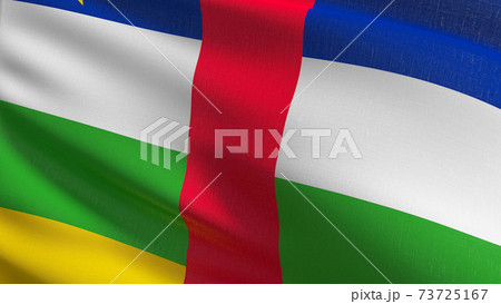 Flag of Central African Republic flag. 3D rendering illustration of waving sign symbol. Flag of Central African Republic flag. 3D rendering illustration of waving sign symbol. 73725167