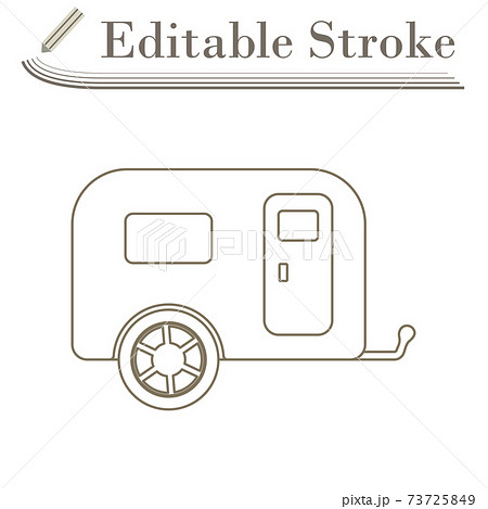 Icon Of Camping Family Caravan Car Icon Of Camping Family Caravan Car 73725849