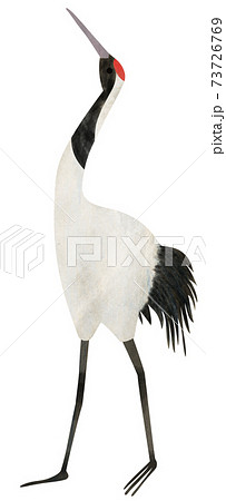 鶴の手描きイラストの素材 73726769