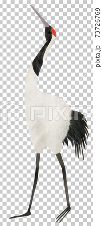 鶴の手描きイラストの素材 73726769