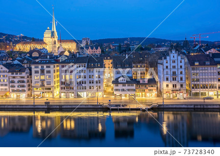 View on the city's old town from the Lindenhof park. Zurich is the largest city in Switzerland and the capital of the Swiss canton of Zurich. View on the city's old town from the Lindenhof park. Zurich is the largest city in Switzerland and the capital of the Swiss canton of Zurich. 73728340