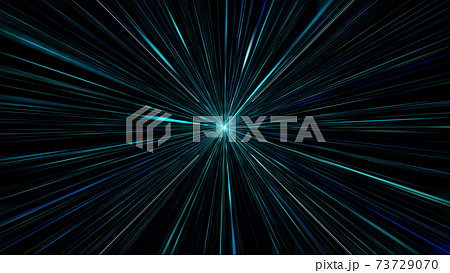 迫りくるカラフルな放射状の疾走感あふれる光線のイラスト素材