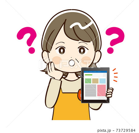 女性 ミドル 幼稚園 先生 タブレット 疑問 女性 ミドル 幼稚園 先生 タブレット 疑問 73729584