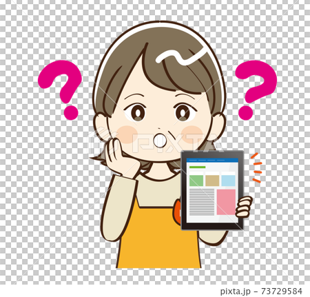 女性 ミドル 幼稚園 先生 タブレット 疑問 女性 ミドル 幼稚園 先生 タブレット 疑問 73729584
