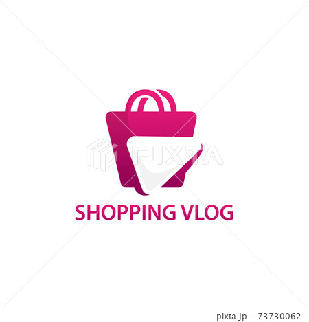 Modern shopping vlog logo design image 73730062