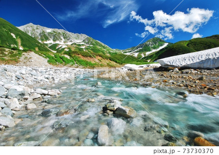 初夏 雪解けの立山アルペン 初夏 雪解けの立山アルペン 73730370