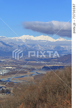 冬の安曇野と北アルプス 73730387