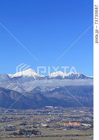 冬の安曇野と北アルプス 冬の安曇野と北アルプス 73730687