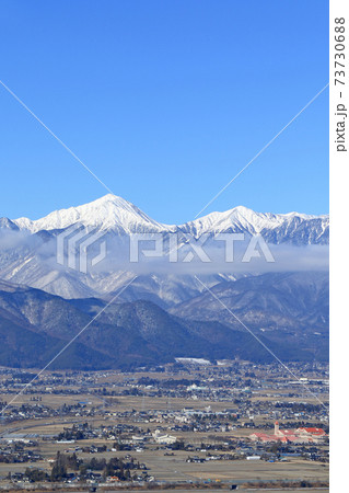 冬の安曇野と北アルプス 冬の安曇野と北アルプス 73730688