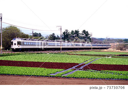 1997年　レタス畑と489系L特急あさま 73730706