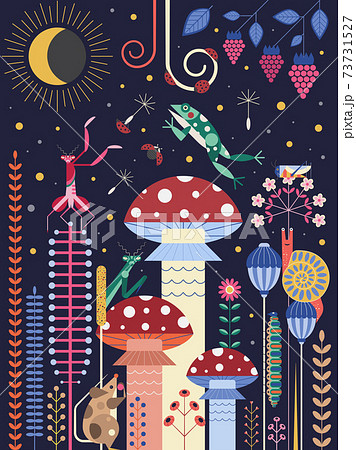 Flat Secret Microscopic World in Magical Forest 73731527