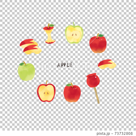 Casual touch watercolor touch apple illustration set Casual touch watercolor touch apple illustration set 73732808