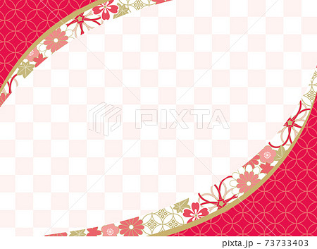着物のラインのある和風フレーム赤のイラスト素材 [73733403] - PIXTA