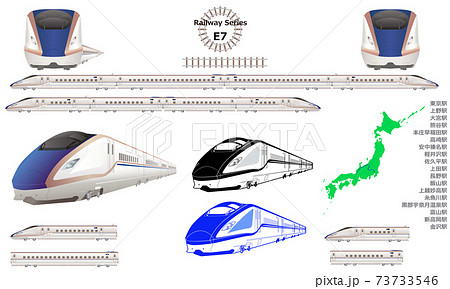 E7系新幹線のイラスト素材