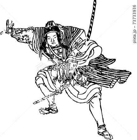 刀を構える桃太郎のイラスト素材