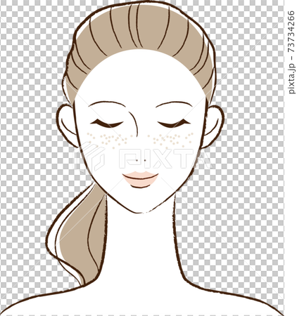 Illustration of a woman with skin problems Illustration of a woman with skin problems 73734266