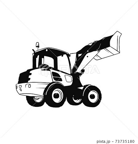 Front Wheel Loader Bulldozer Equipment のイラスト素材