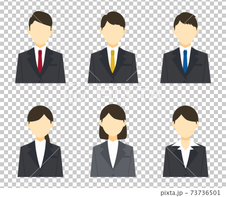 Person illustration set of job hunting students and new employees Person illustration set of job hunting students and new employees 73736501