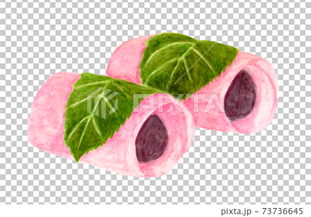 Watercolor illustration of Chomeiji Sakuramochi Watercolor illustration of Chomeiji Sakuramochi 73736645