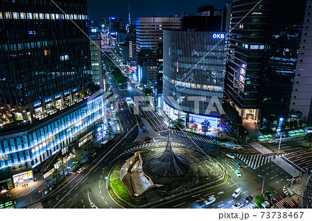 愛知県名古屋市 駅ビルからの名古屋駅前 夜景 桜通口 73738467