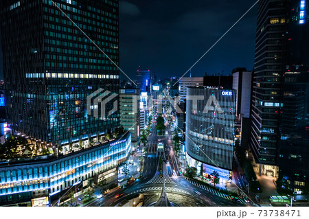 愛知県名古屋市 駅ビルからの名古屋駅前 夜景 桜通口 73738471