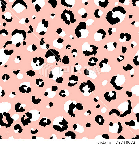 Abstract modern leopard seamless pattern. Animals trendy background. Beige and black decorative vector stock illustration for print, card, postcard, fabric, textile. Modern ornament of stylized skin. 73738672
