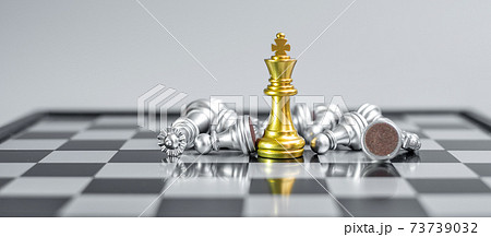 gold Chess King figure stand out from crowd of enermy or opponent during chessboard competition. Strategy, Success, management, business planning, interruption, win and leadership concept gold Chess King figure stand out from crowd of enermy or opponent during chessboard competition. Strategy, Success, management, business planning, interruption, win and leadership concept 73739032